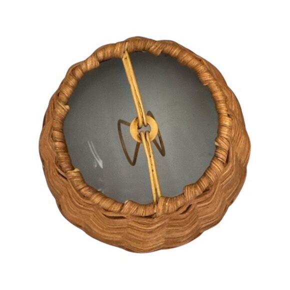 Brown Rattan Woven Chandelier Small Lamp Shades Set of 5 - Picture 4 of 10